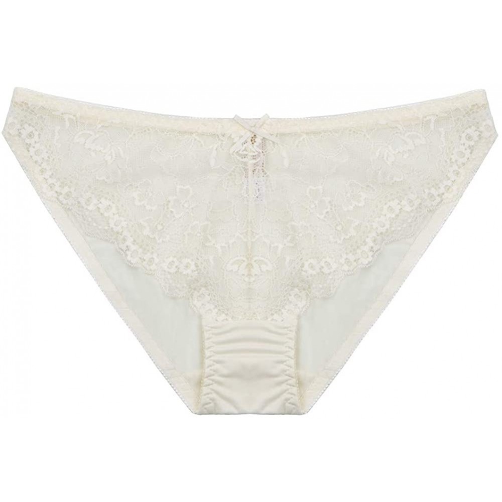 Panties Women 's Lace Panty Bikini Brief Knickers Sexy Hipster Briefs - White - CM197E4ELRA