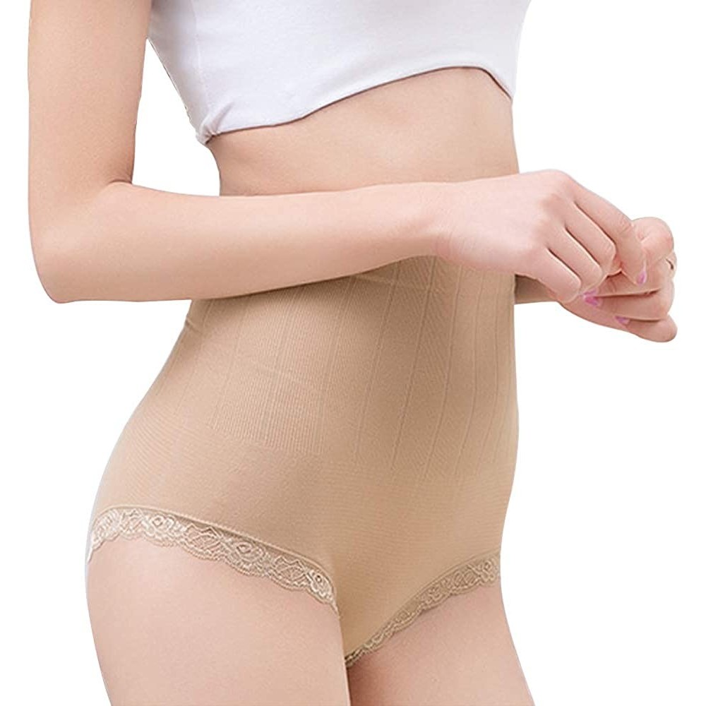 Shapewear Womens Postpartum Underwear Shapewear Tummy Control Panties Compression lace Lingerie High Waist Briefs - Dark Yell...