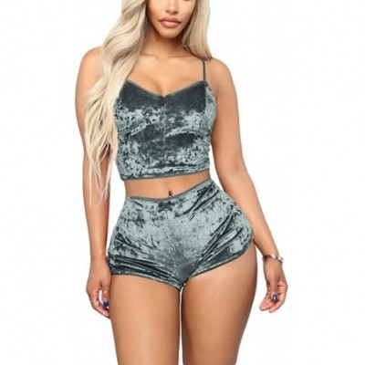 Sets Sexy Pajamas for Women - Sleepwear Camisole + Shorts Pjs Nightwear - B-grey - CH198DU6YY2