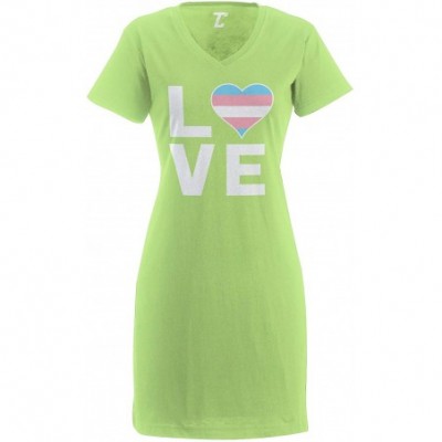 Nightgowns & Sleepshirts Love Transgender Heart - LGBTQ Pride Women's Nightshirt - Light Green - CP18RGTHDN8