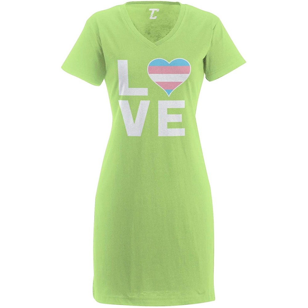 Nightgowns & Sleepshirts Love Transgender Heart - LGBTQ Pride Women's Nightshirt - Light Green - CP18RGTHDN8