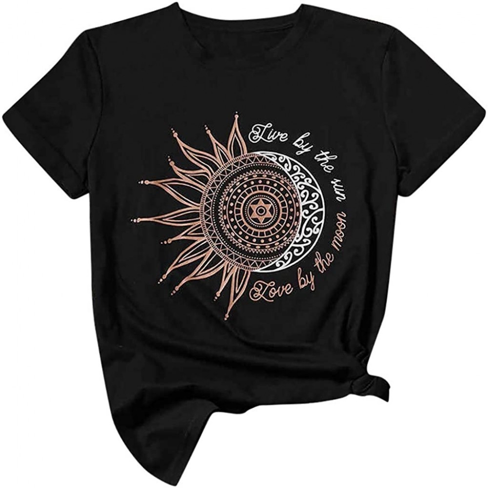 Baby Dolls & Chemises Women Cute Funny Sunflower Graphic Letter Print T Shirt Short Sleeve Casual Tees Tops Faith Tee Shirt -...