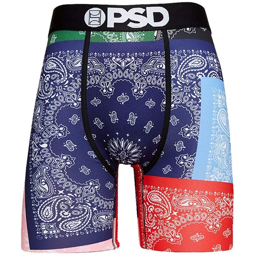 Boxer Briefs Underwear Men's Stretch Wide Band Boxer Brief Underwear - Bandana Print - Black / Bandanas - CP19D3N4GMR