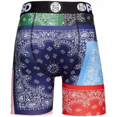 Boxer Briefs Underwear Men's Stretch Wide Band Boxer Brief Underwear - Bandana Print - Black / Bandanas - CP19D3N4GMR