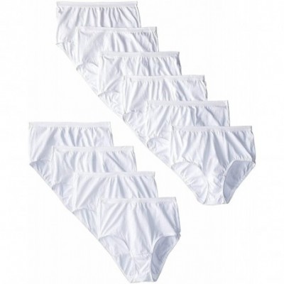 Panties Women's Underwear Cotton Brief Panty Multipack (Size 12(Pants 26-28W / Hips 52"-55.5")- White 10-Pack) - CI18M0KCQLR