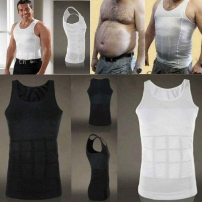 Shapewear Men Body Slimming Tummy Shaper Belly Underwear Shapewear Waist Girdle Shirt 2020 New - Blue - C0196ITHSLT