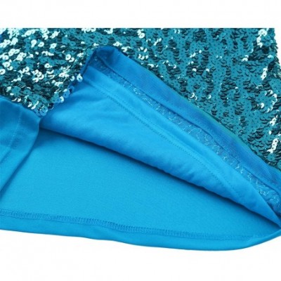 Camisoles & Tanks Womens Fashion Dazzling Glittery Sequins Summer Short Camisole Tank Tops - Lake Blue - CO18NW9N9DM