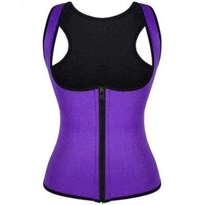 Shapewear Women Slimming Body Shaper Weight Loss Fitness Corset Sport Waist Trainer Vest Workout Shapewear - Purple - CW196M9...