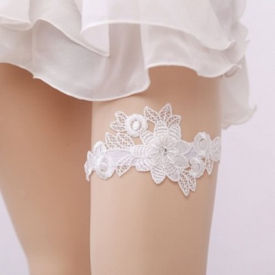 Garters & Garter Belts Women Wedding Bridal Garter with Pearl Lace Garter Set - White-6 - CN180HXAOAC