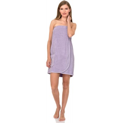 Robes Women's Wrap- Shower & Bath- Terry Spa Towel - Orchid Petal - CP18WZL7EZM