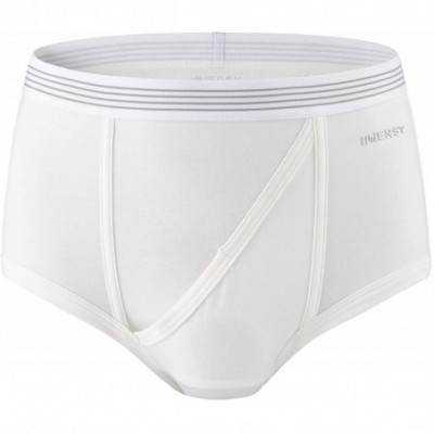 Briefs Men's Underwear Briefs Classic Full Rise Cotton Underwear 4 Pack - White - C318X07XLAD