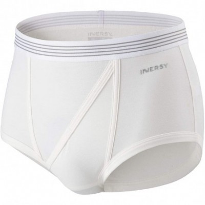 Briefs Men's Underwear Briefs Classic Full Rise Cotton Underwear 4 Pack - White - C318X07XLAD