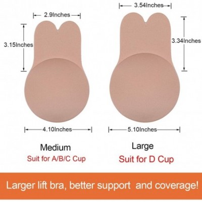 Accessories 2 Pairs Women Breast Lift Nipplecovers Invisible Sticky Bra Rabbit Adhesive Strapless Backless Bra D Cup - Beige ...