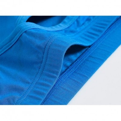 Boxers Men's Underwear Boxer Briefs Low Rise Opening Silk Tagless Soft Pack - Blue 1 Pack - CF18Y6KCD28