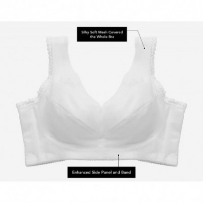 Bras Women Push-up Bra Smooth Back Full Coverage Soft Cup Wire-Free Everyday Bra Lightly Lined - White - CF18NYCO3YO