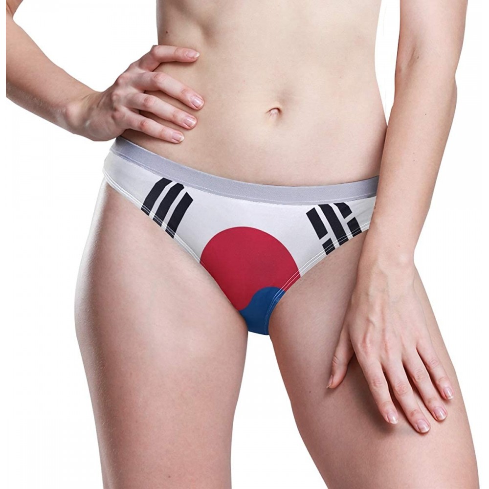 Panties Women Underwear Bikini Waving Transgender Pride Flag Sexy Low Waist Panties Hipster Comfy Briefs - South Korea Flag -...