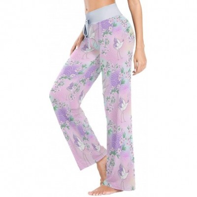 Bottoms Women's Loose Casual Comfy Pajama Pants Drawstring Palazzo Wide Leg Lounge Pants - Color2 - CU197EKDE5N