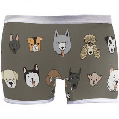 Panties Boyshort Panties Women's Elephant in Dry Tree Soft Underwear Briefs - Funny Cartoon Dog Faces - CX18SU00GCX