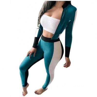 Sets Tracksuit Sweatshirt Pants Sets Women 2Pcs Sports Long Sleeve Casual Suit - Green 06 - CZ1982A936O