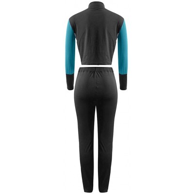 Sets Tracksuit Sweatshirt Pants Sets Women 2Pcs Sports Long Sleeve Casual Suit - Green 06 - CZ1982A936O