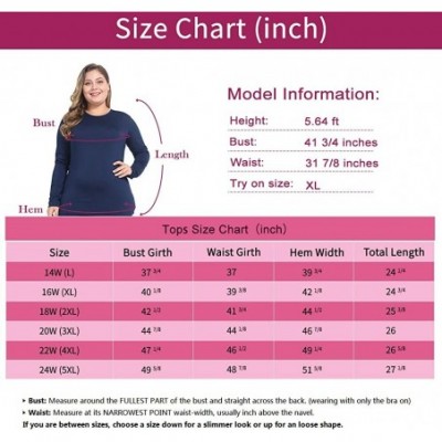 Thermal Underwear Womens Thermal Tops Plus Size Fleece Lined Underwear Shirt Long Sleeve Base Layer - Navy Blue - C318AU84DA3