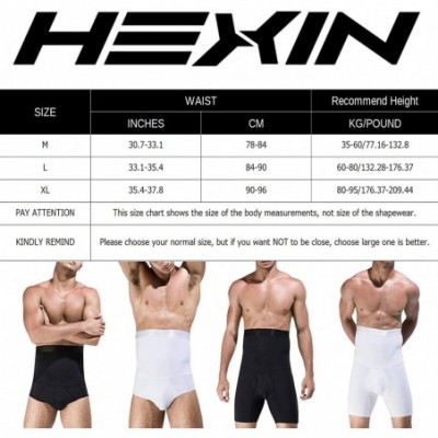 Briefs Mens High Waist Compression Shapewear Slimming Body Shaper Tummy Control Shorts Briefs Underwear - Black - CV18G6IEL6T