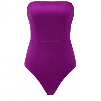 Shapewear Women's Strapless Tube Bodysuit Tops - Purple - CZ18WMMC72N