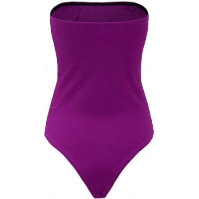 Shapewear Women's Strapless Tube Bodysuit Tops - Purple - CZ18WMMC72N