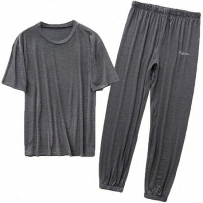 Sleep Sets Men 2-Piece Crew Neck Sleepwear Short Sleeve Top & Bottom - 3 - CO19DZESD40