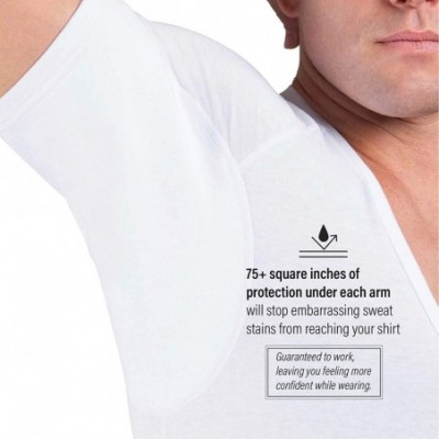 Undershirts Sweat Defense Undershirt | Deep V Neck | Underarm Sweat Proof Cotton - White - CL182Y27WZM