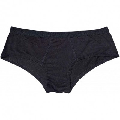 Panties Women's Modal Cheeky Brief Soft Boyshort Panties Underwear Pack of 3 - Black - CJ18WCAHKNW