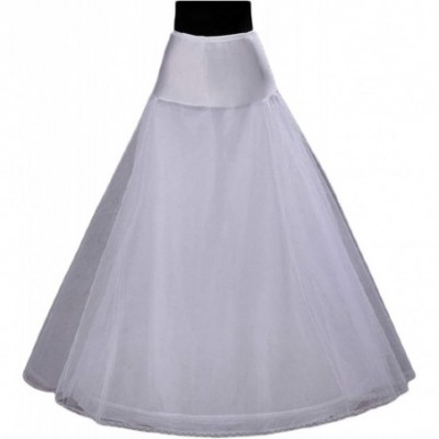 Slips Full Length A-Line Tulle Petticoats for Wedding Dresses Long 1 Hoop Crinoline Underskirts PEW3 - White - CH190RHX0EQ