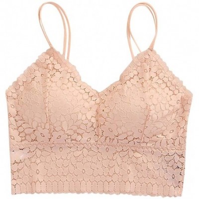 Camisoles & Tanks Lace Bra Camisole Bralette Bandeau Bra Lace Top Women Girls Sports Dail Favo - Beige - CD1906UXOZM