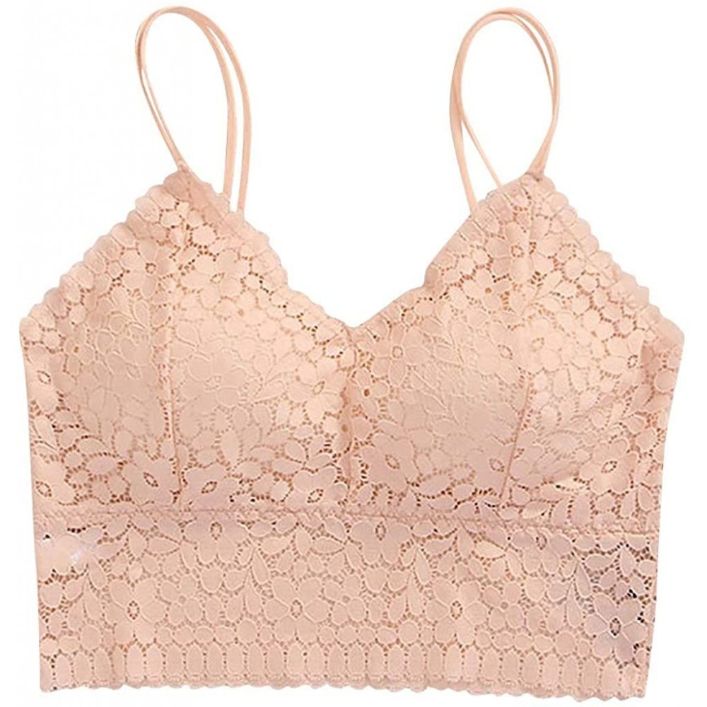 Camisoles & Tanks Lace Bra Camisole Bralette Bandeau Bra Lace Top Women Girls Sports Dail Favo - Beige - CD1906UXOZM