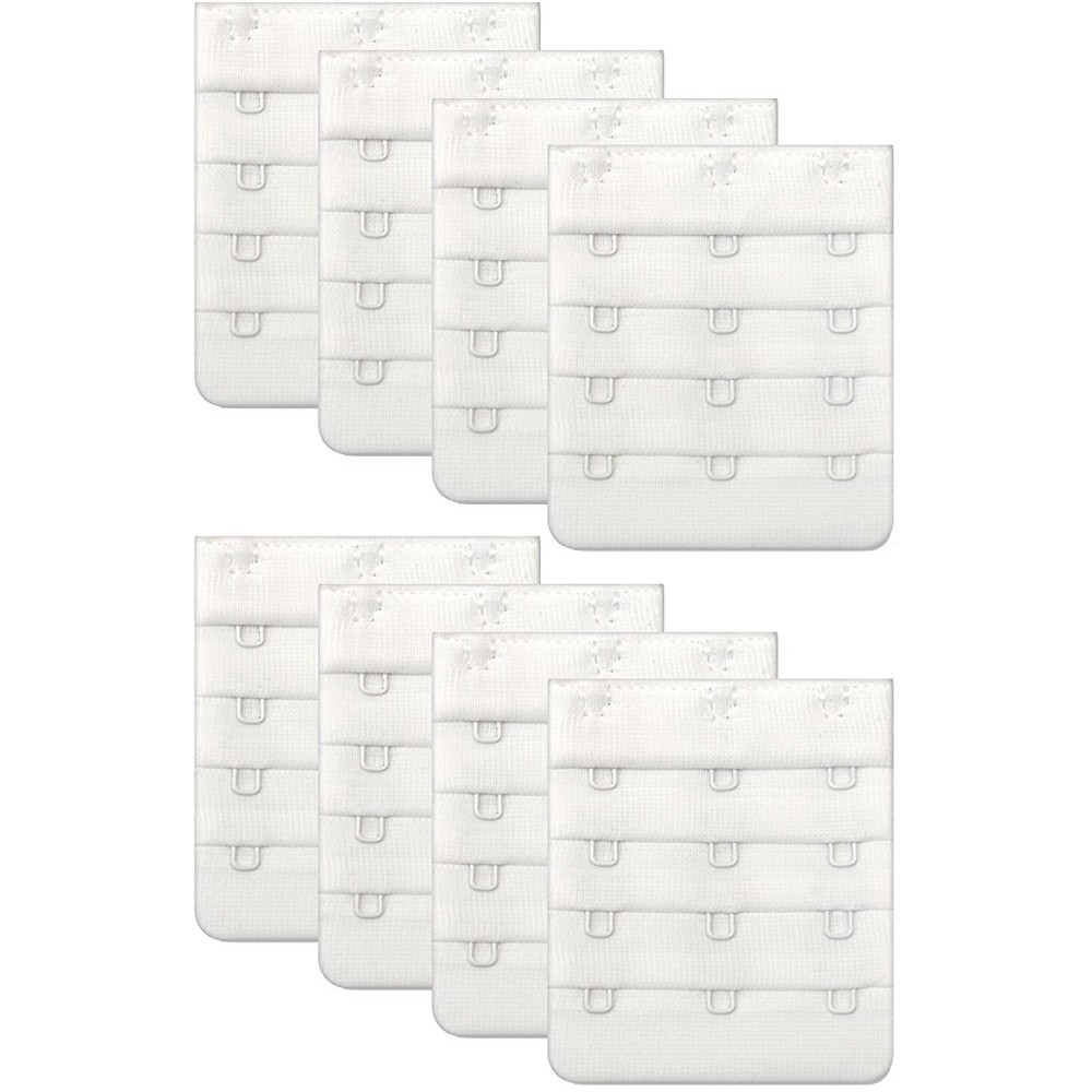 Accessories Women Bra Strap Extensions - Comfort Sturdy Bra Extender 3 Hook 3/4 inch Spacing - 8 Pack white - CV187IHT9GR