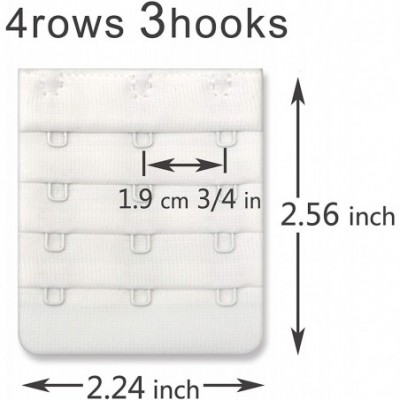 Accessories Women Bra Strap Extensions - Comfort Sturdy Bra Extender 3 Hook 3/4 inch Spacing - 8 Pack white - CV187IHT9GR