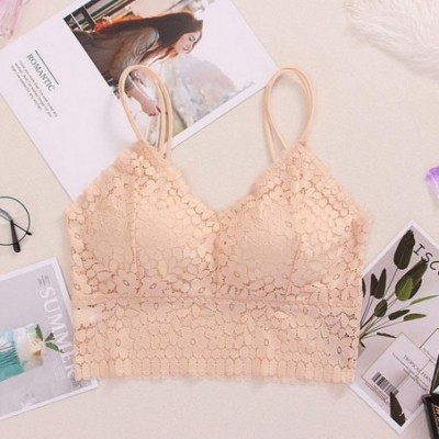 Camisoles & Tanks Lace Bra Camisole Bralette Bandeau Bra Lace Top Women Girls Sports Dail Favo - Beige - CD1906UXOZM