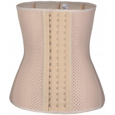 Bustiers & Corsets Women's Underbust Latex Sport Girdle Waist Trainer Corset Hourglass Body Shaper - Beige - CS18I08G87W