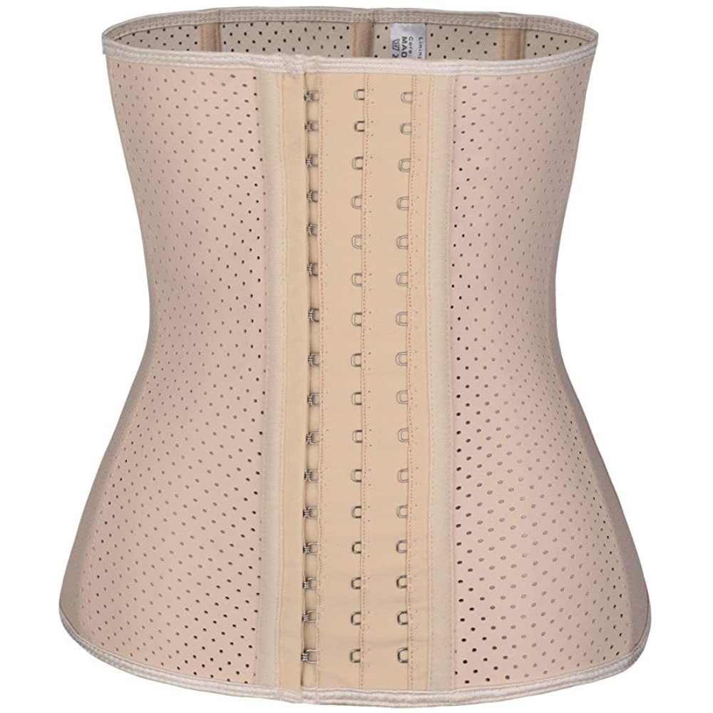 Bustiers & Corsets Women's Underbust Latex Sport Girdle Waist Trainer Corset Hourglass Body Shaper - Beige - CS18I08G87W