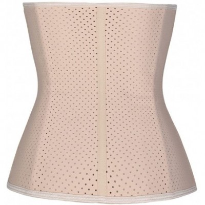 Bustiers & Corsets Women's Underbust Latex Sport Girdle Waist Trainer Corset Hourglass Body Shaper - Beige - CS18I08G87W