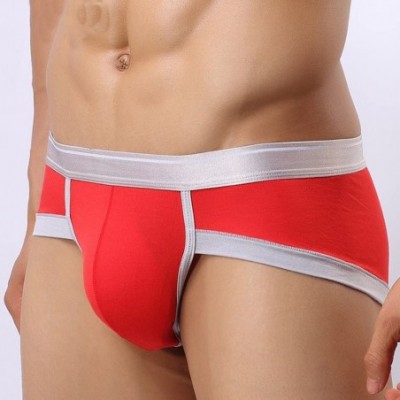 Briefs Men's Classic Comfortable Cotton Stretch Underwear Trunks 4 Pack - Yellow Black Red White - C818HSN5AW3