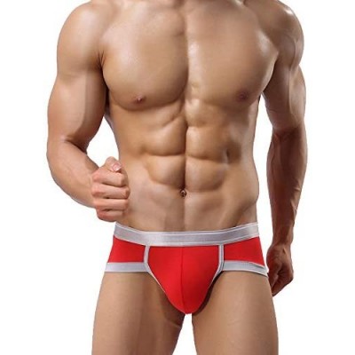 Briefs Men's Classic Comfortable Cotton Stretch Underwear Trunks 4 Pack - Yellow Black Red White - C818HSN5AW3