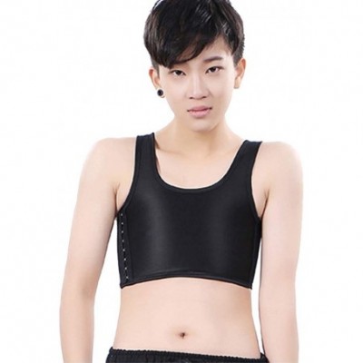 Bustiers & Corsets Women's Chest Binder Breathable Tomboy Bandage Underwear Tank Tops Trans Bustier Corset - Black - C318LR7DGQW