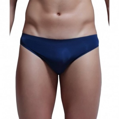 Briefs Men's Traceless Briefs Underwear - Navy Blue - CS18538G4D4