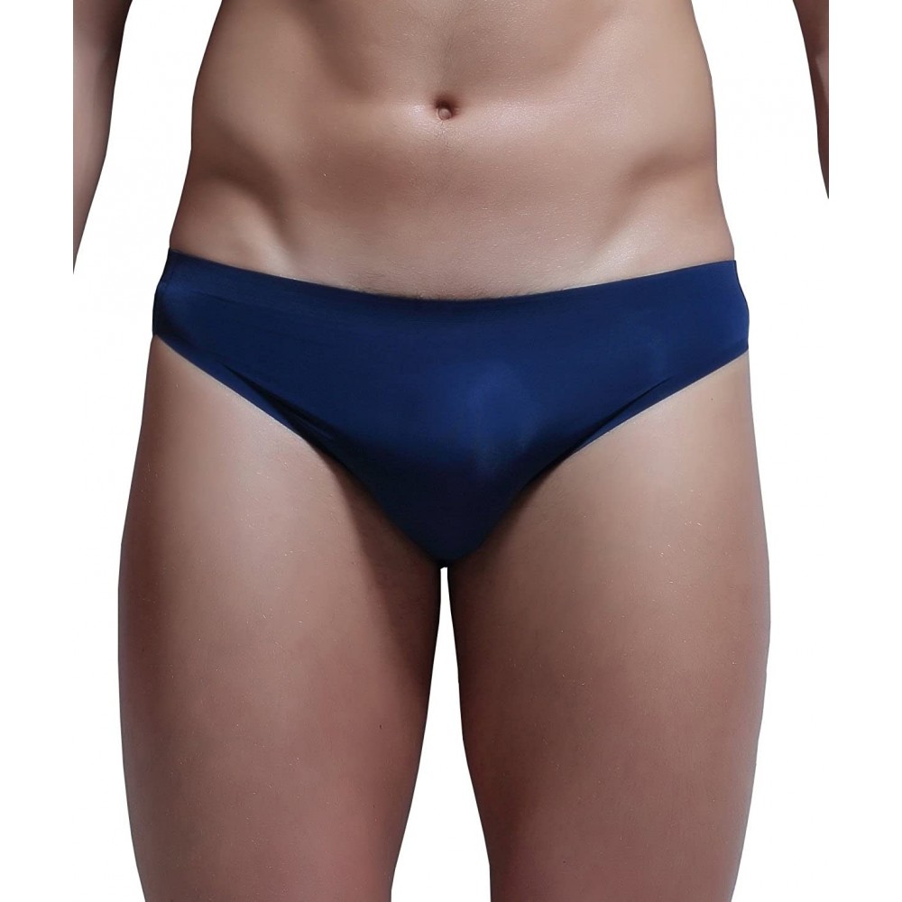 Briefs Men's Traceless Briefs Underwear - Navy Blue - CS18538G4D4