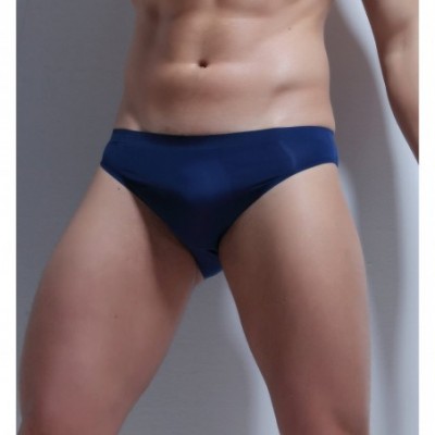 Briefs Men's Traceless Briefs Underwear - Navy Blue - CS18538G4D4