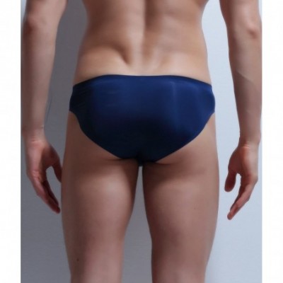 Briefs Men's Traceless Briefs Underwear - Navy Blue - CS18538G4D4