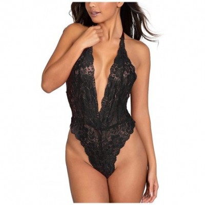 Accessories Sexy Lingerie for Women Plus Size Sexy Lace Jumpsuit Underwear Pajamas Underwire Pajamas Women - Black - CY1966MZCRM