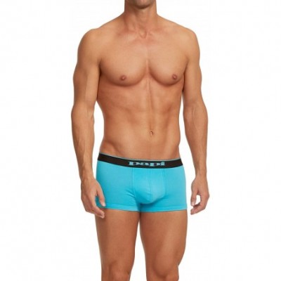 Trunks Men's Stylish Brazilian Solid and Print Trunks (3-Pack of Men's Underwear) - Black/Cobalt/Blue - C711W1OMA6L