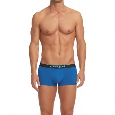 Trunks Men's Stylish Brazilian Solid and Print Trunks (3-Pack of Men's Underwear) - Black/Cobalt/Blue - C711W1OMA6L